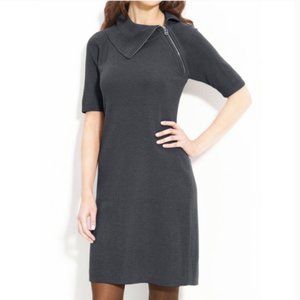 Calvin Klein Gray Zipper Neck Sweater Dress